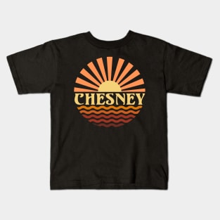 Graphic Circles Chesney Name Lovely Styles Vintage 70s 80s 90s Kids T-Shirt